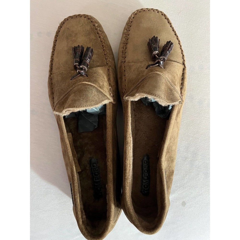 Tom Ford Berwick Shearling tasseled suede loafer size 11